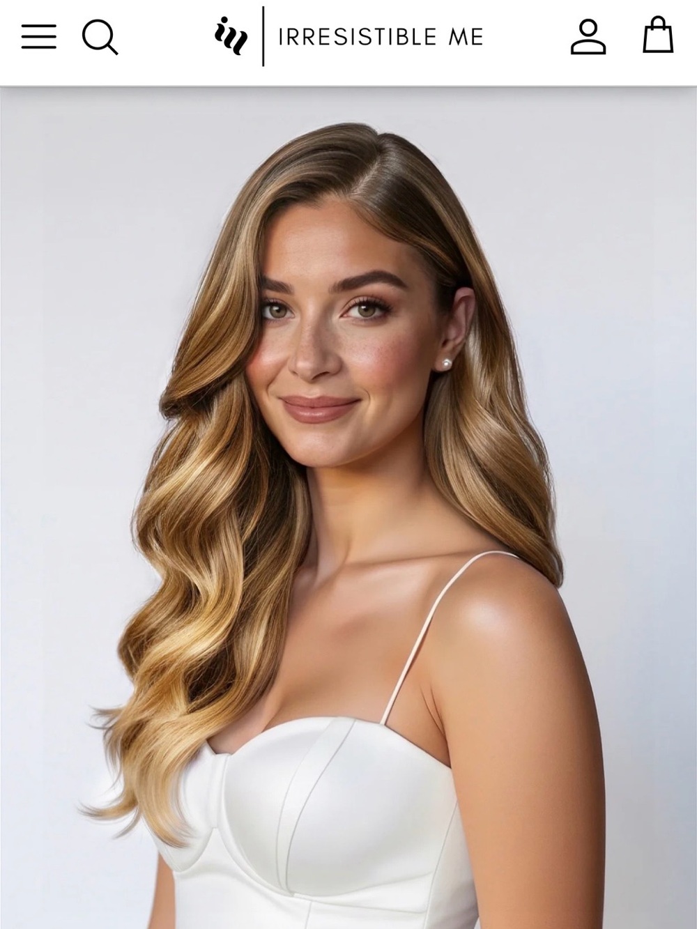Irresistible Me Honey Blonde Wavy Human Hair Wig